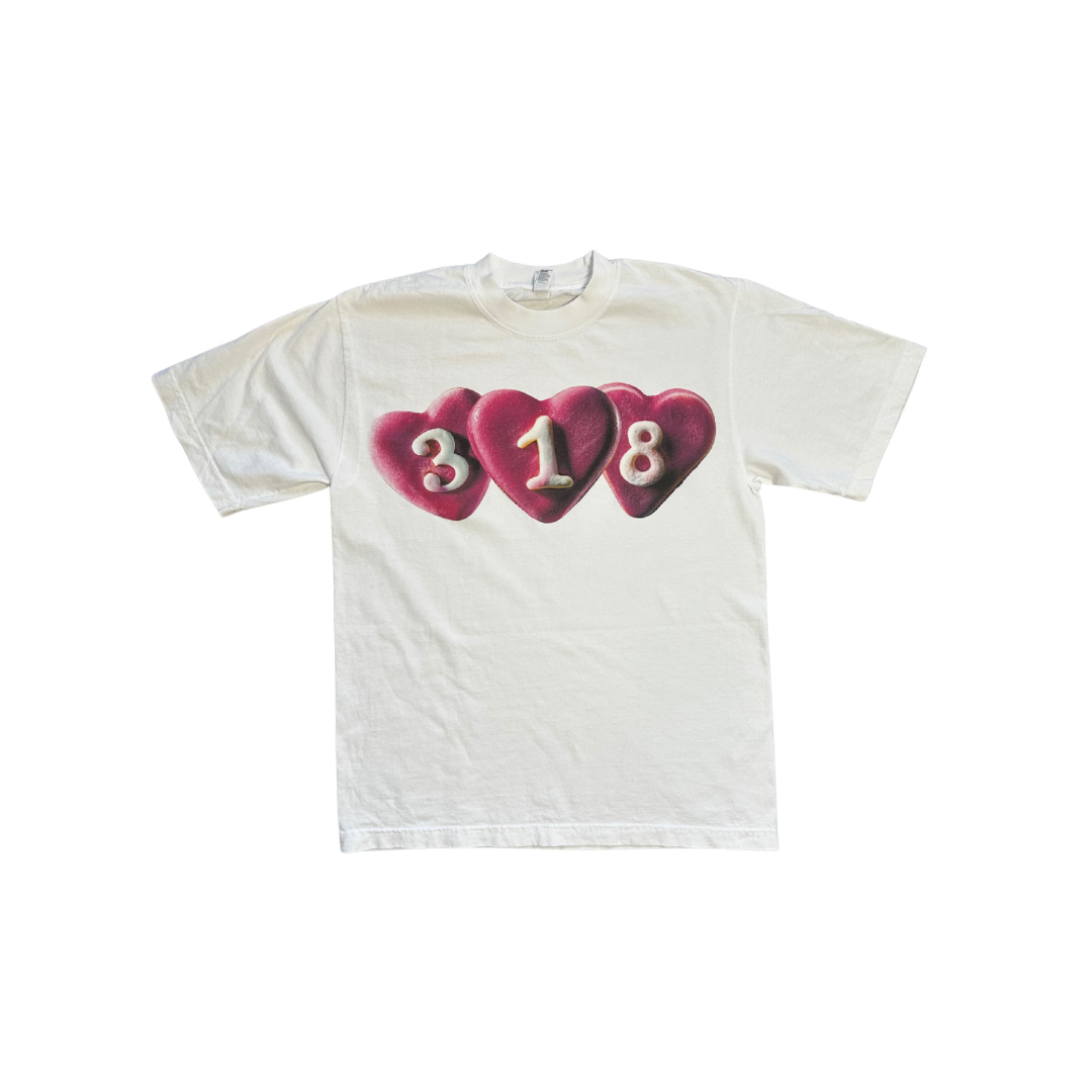 Hearts Tee White | 318studios